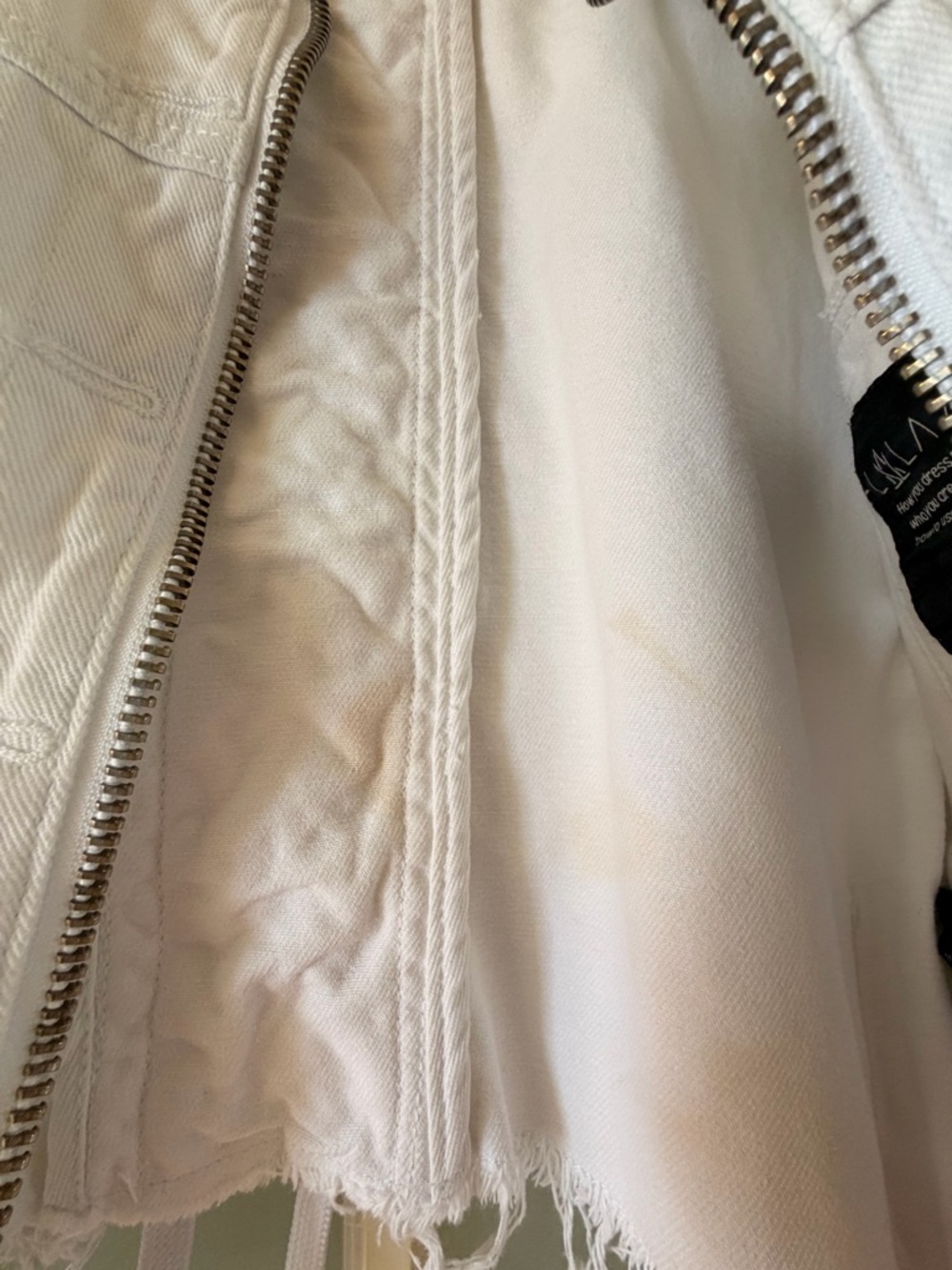 Distressed White Jean Jacket - Picture 4 of 5